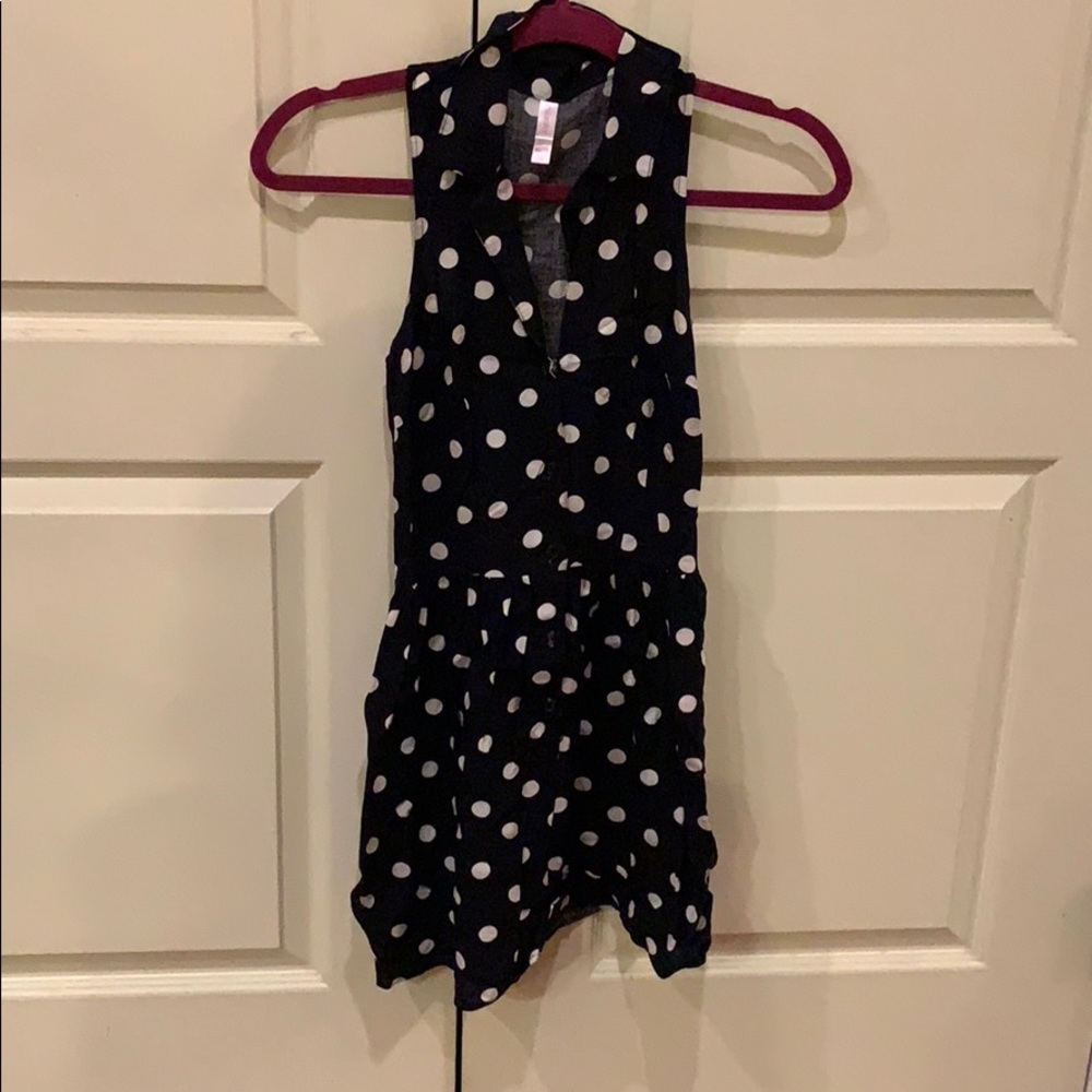 Polka dot button up dress